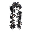 thumbnail image 2 of Gothic Black Rose Vine Garland, 68.89in Realistic Faux Flower With Gold Berries, Spooky Accent For Fireplace Mantel Or Halloween Party Backdrop Setup A, 2 of 9