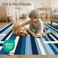 thumbnail image 4 of ODIKA 3'x5' Washable Area Rug Asymmetric Block Rhythm Geometric Bands Boho Striped Abstract Refined Structured for Hallway, Laundry Room, Non-Slip, Flatweave, Easy Care, 4 of 7