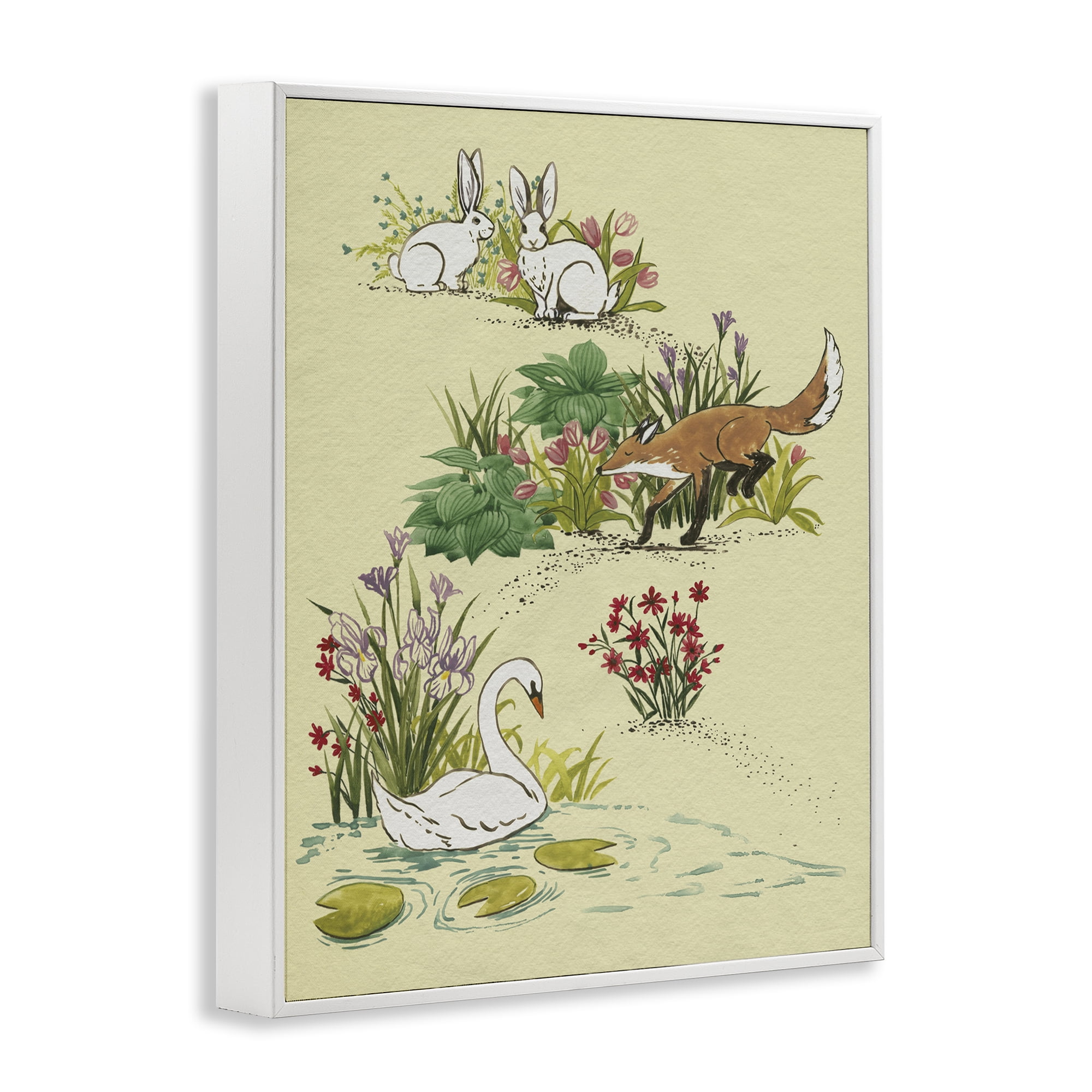 Stupell Industries Animals In Nature Scenes White Framed Giclee Art, design by Grace Popp