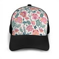 thumbnail image 3 of Yiaed Flower Leaves Print Baseball Cap Dad Hat Polo Style Plain Blank Adjustable Size, 3 of 5