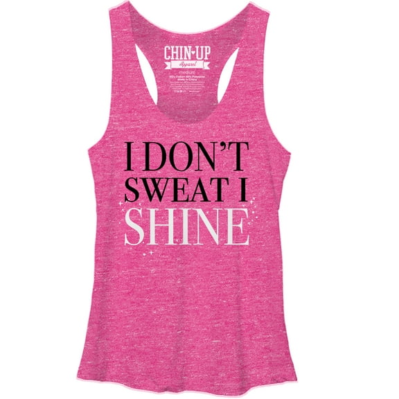 Women's CHIN UP I Don't Sweat I Shine  Racerback Tank Top Pink Heather Medium