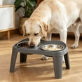 thumbnail image 6 of SouMaox Elevated Dog Bowl Stand, Stainless Steel Double Bowl Feeding Table for Medium Large Breeds, Raised Design for Comfortable Eating, Easy Clean Pet Dish Set, 10.62" x 11.02" x 19.68" Gray, 6 of 6