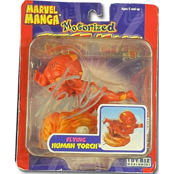 Stan Lee Signed Autographed 3" Flying Human Torch Figure Marvel Manga JSA V67841