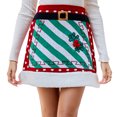 thumbnail image 1 of Falda Minifalda navideña para mujer, de punto, de cintura alta, con dobladillo de vellón, faldas de fiesta de Santa 1 1, 1 of 5