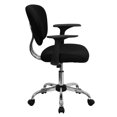 thumbnail image 3 of Mid-Back Black Mesh Padded Swivel Task Chair with Chrome Base and Arms, 3 of 9