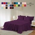 thumbnail image 2 of 100% Pima Cotton Twin Size 4-PCs Sheet Set (Solid, Plum) Fits 27-30â€ Deep Pocket, 600 Series Sateen Weave, 2 of 5