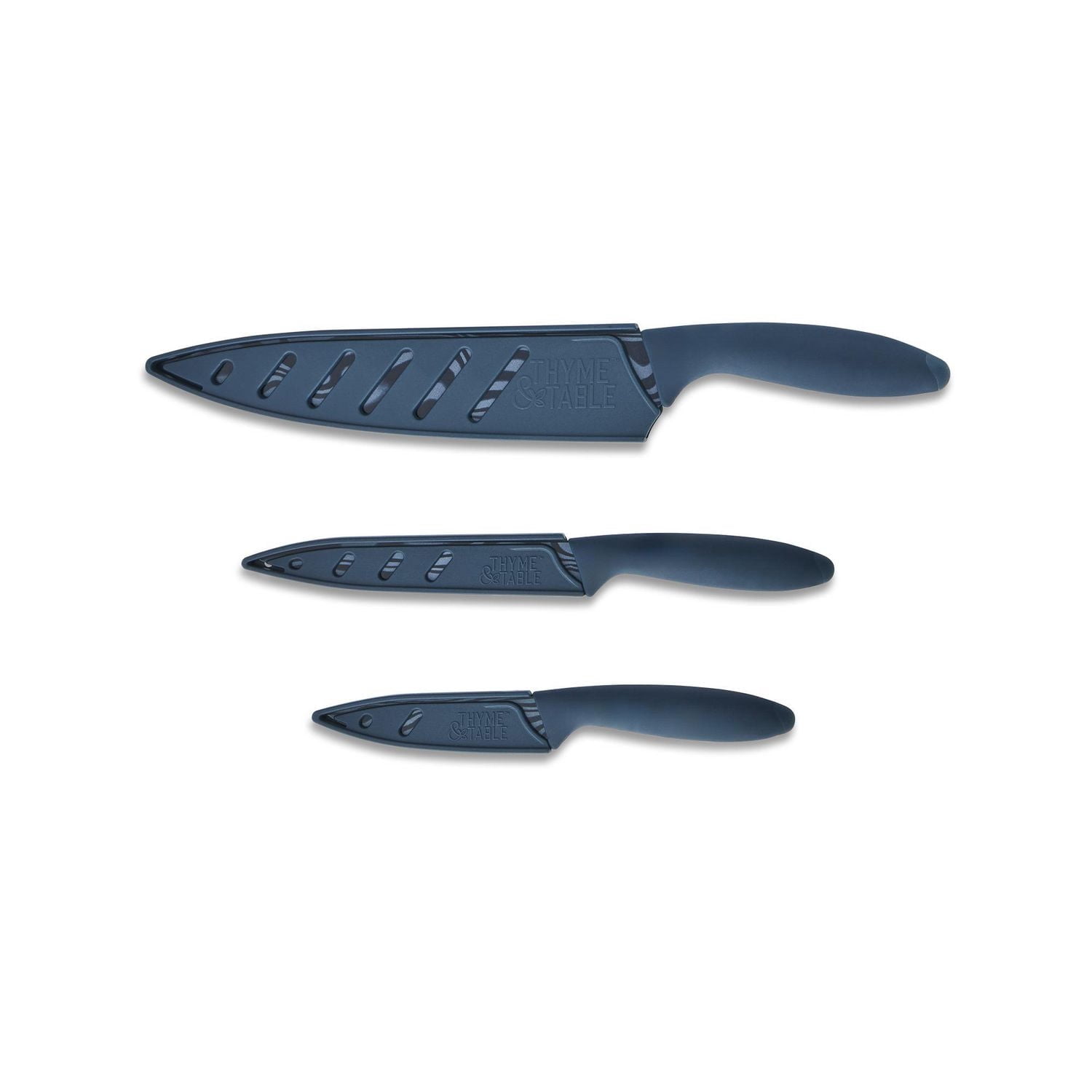 Thyme & Table 3-Piece Stainless Steel Blue Swirl Knife Set