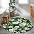 thumbnail image 4 of Spring Daisy Round Rug 3.3ft Washable Circle Entryway Rugs Non Slip Country Flowers Green Leaves Rustic Botanical Area Rug Indoor Floor Carpet for Bedroom Kitchen Living Room Home Office Dining Room, 4 of 8