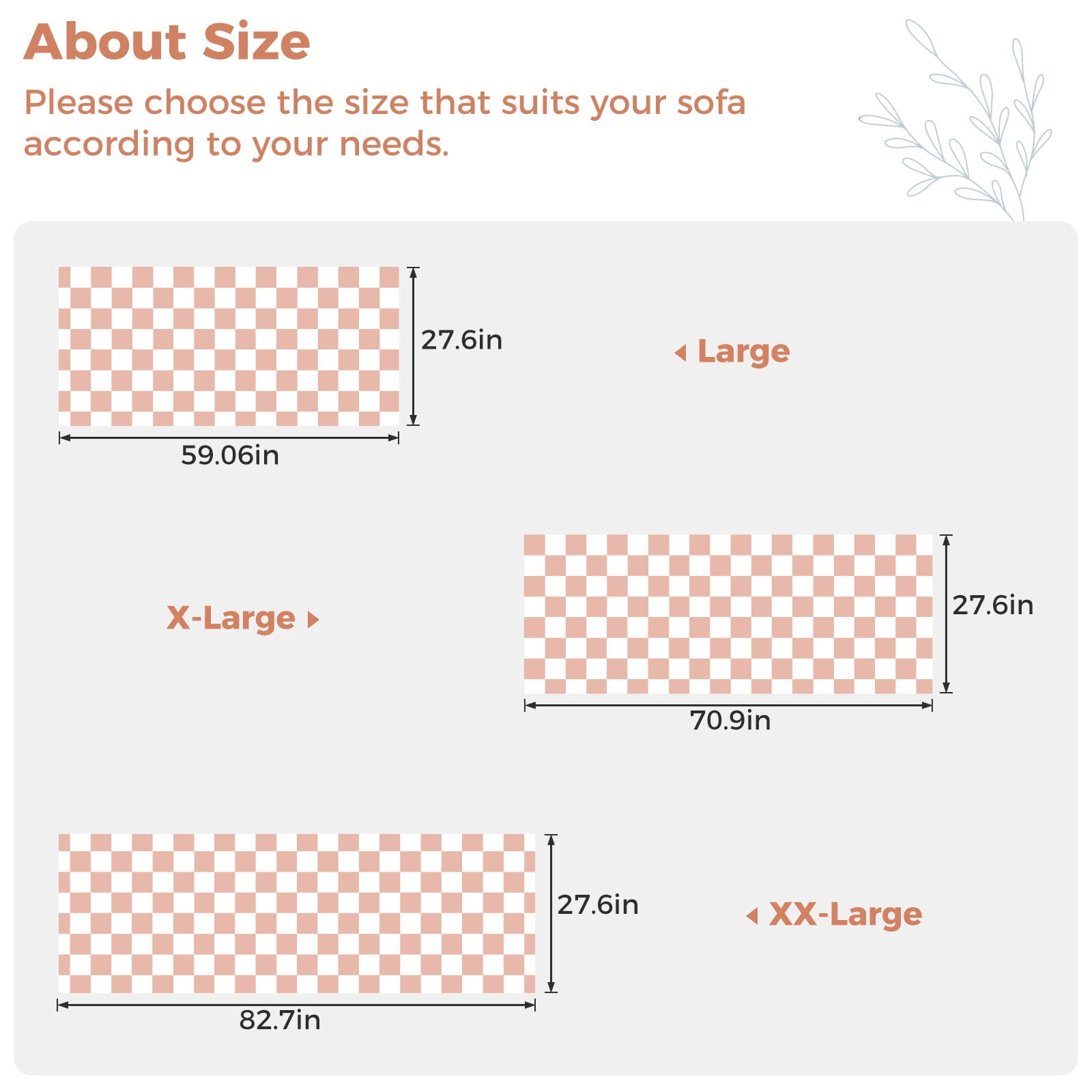 ANMINY Thick Fuzzy Checkered Couch Cover, Non-Slip Nordic Cream Sofa Protector Mat, Soft Flannel Furniture Cover