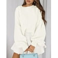 thumbnail image 3 of PRETTYGARDEN Women's Oversized Sweaters Fall Chunky Knit Pullover Lantern Sleeve Crewneck Jumper Tops Trendy Clothes, 3 of 10