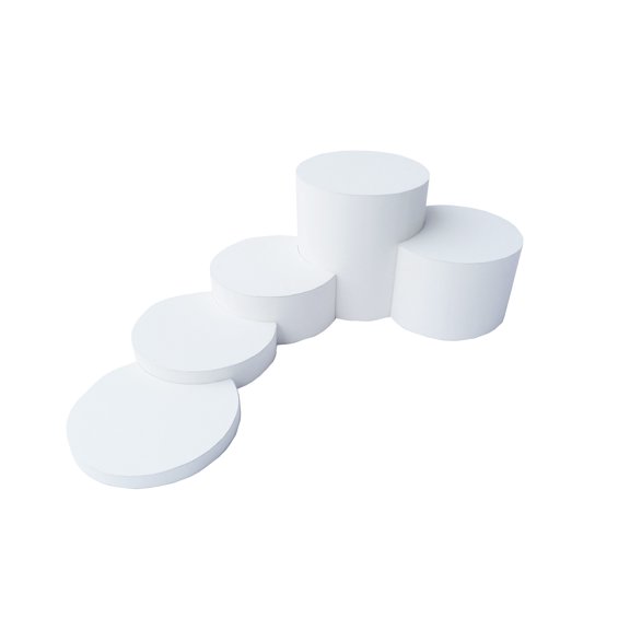 FixtureDisplays White Round Display Stands Risers Glorifiers for Jewelry Display Necklace Ring Bracelet 13795NEW