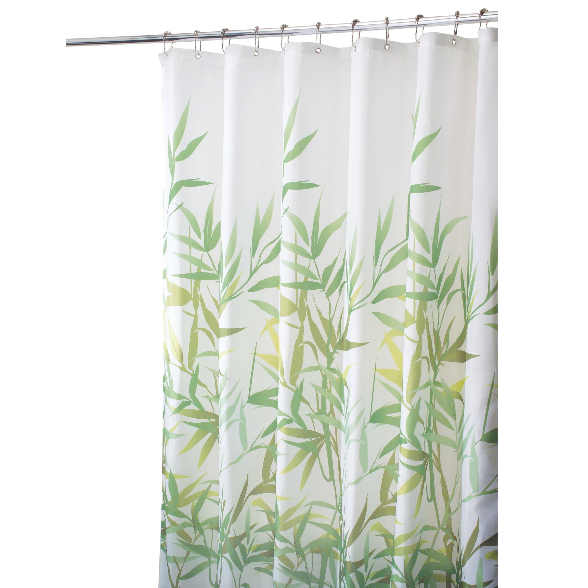 InterDesign Leaves Fabric Shower Curtain Standard 72" x 72" Yellow/Gray 