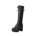 thumbnail image 2 of Bnwani Womens Boots Winter Toe Zipper Thick Warm Knight Boot Black Size 7.5, 2 of 3