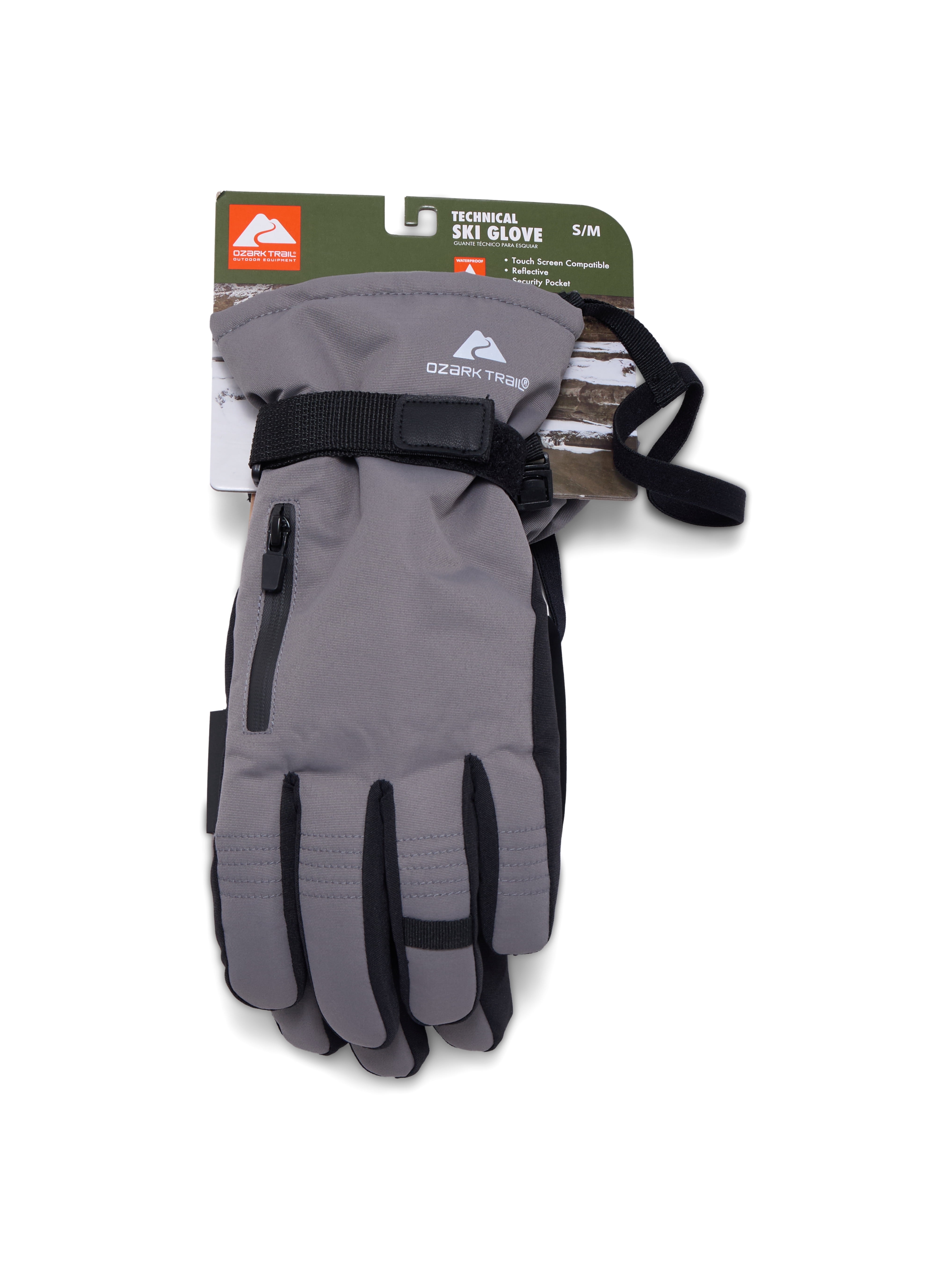 Ozark Trail Women's Technical Ski Gloves, Dark Grey