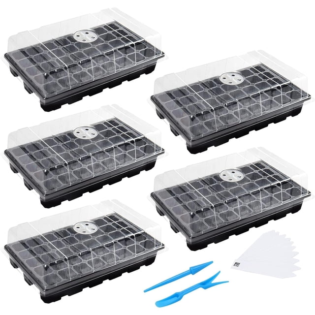 Bandejas para plántulas SEED Starter Tray MIXC, paquete de 5 con cúpulas y base