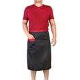 thumbnail image 3 of GARVALON Black Cotton Short Apron with Pocket for Chefs and Waiters Easy to Wash ShrinkProof Design 28 x 22 Inches, 3 of 6