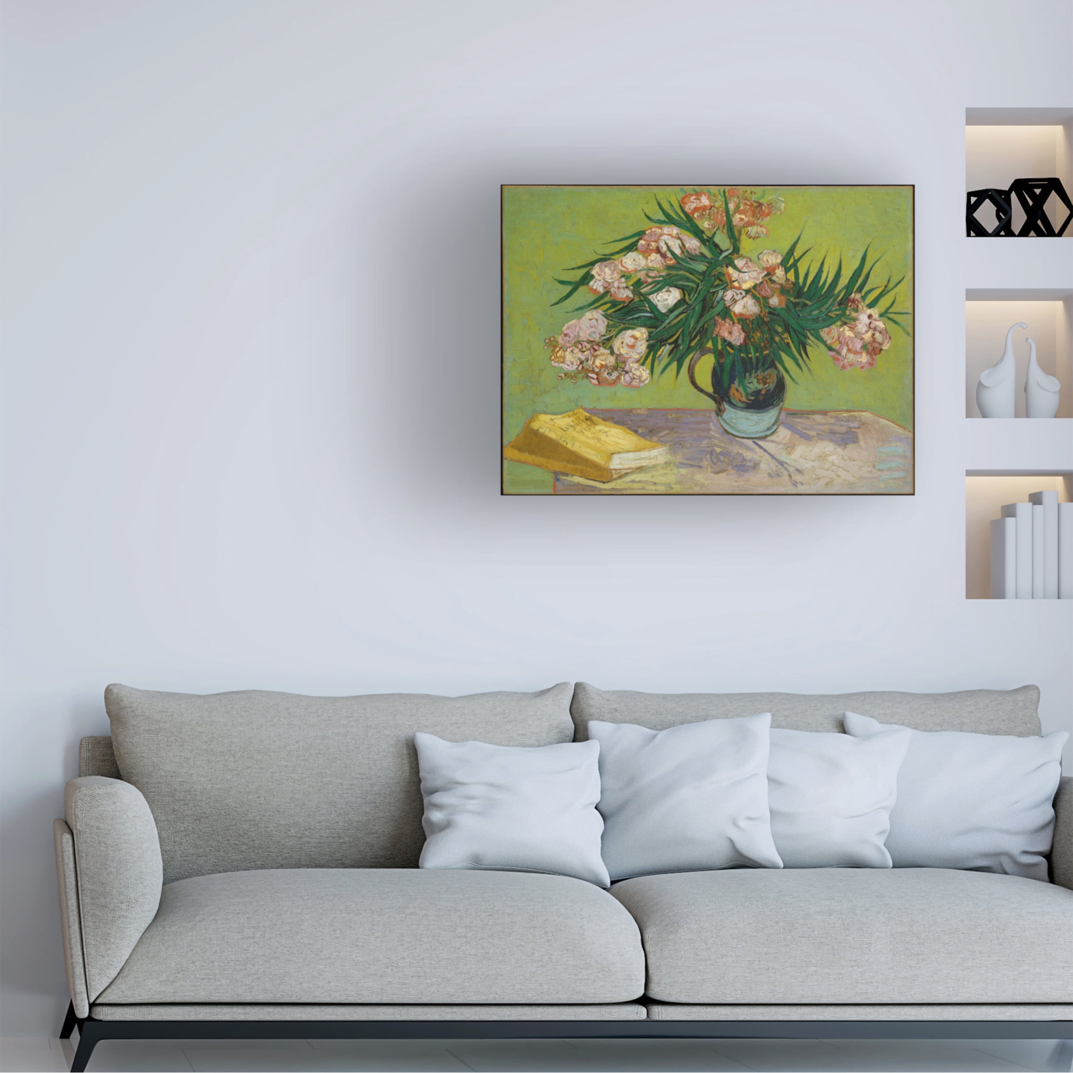 Canvas Wall Art - Masters Collection 'Oleanders Vincent Van Gogh' Wall Art for Living Room, Bedroom, or Office Décor by Trademark Fine Art - 24 x 18 Inches