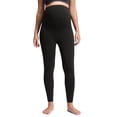 thumbnail image 1 of Leggings de maternidad Butterluxe para mujer CRZ YOGA, cintura alta sobre la barriga 28" - Pantalones de yoga y entrenamiento suaves color negro talla grande, 1 of 6