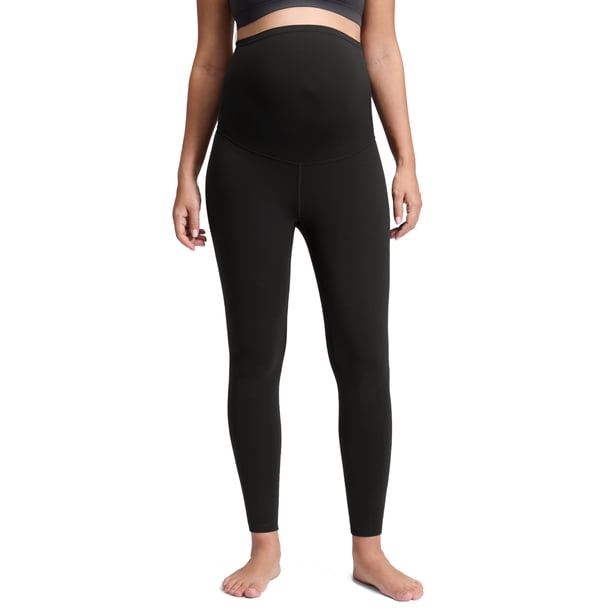Leggings de maternidad Butterluxe para mujer CRZ YOGA, cintura alta sobre la barriga 28" - Pantalones de yoga y entrenamiento suaves color negro talla grande