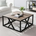 thumbnail image 2 of Evelyn&Zoe Jedrek 35" Wide Square Coffee Table, Blackened Bronze/Gray Oak, 2 of 11