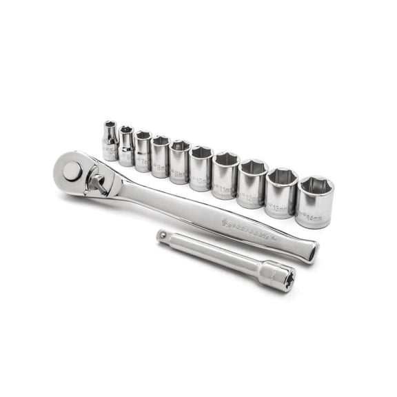 Crescent 1/4 in. drive Metric 6 Point Socket Wrench Set 12 pc.