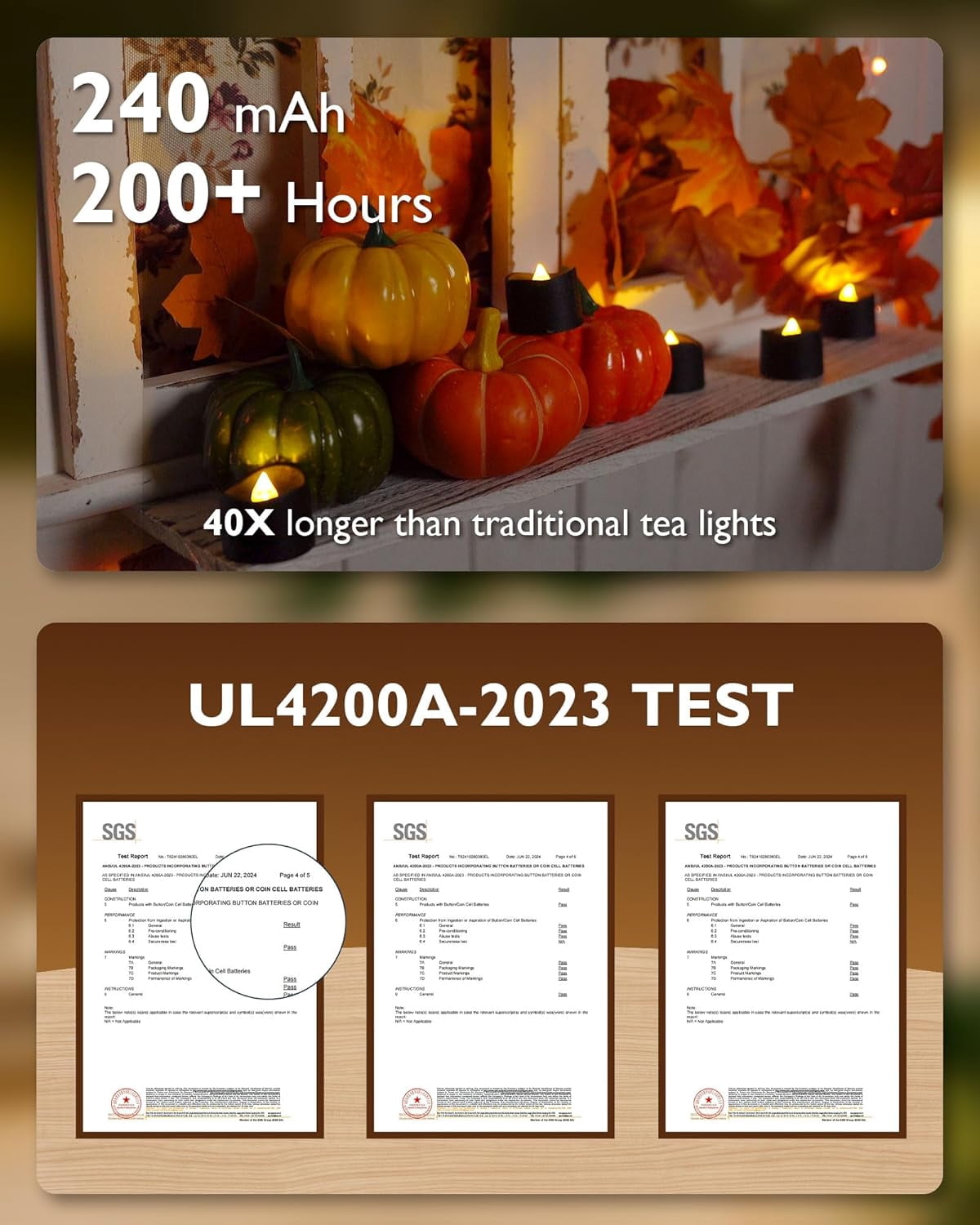 Homemory Black Tea Lights Candles Battery Operated, 24-Pack Flameless Votive Candles, 200+Hours Flickering LED Candles Colored Tealights Candles for Halloween, Holiday Decor, Theme Party, Table Decor