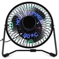 thumbnail image 1 of Ventilador De Reloj Led Usb Mini Ventilador De Escritorio Portátil Con Visualización En Tiempo Real Ventilador De Mesa Personal Mini Ventilador De Refrigeración Durable De Metal Bajo Nivel 4 Pulgadas Cateissary HA022485-00, 1 of 6