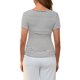 thumbnail image 3 of INSPIRAR CHIC Blusa de Maternidad para Mujeres con Fruncido, Cuello en V Cruzado, Estilo Faux Wrap, Manga Corta, T-Shirt Pequeño Negro y Rayas, 3 of 6