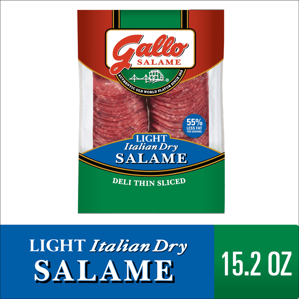 Gallo Salame® Deli Thin Sliced Light Italian Dry Salami Lunch Meat, 15.