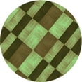 thumbnail image 1 of Ahgly Tapis Rond Lavable en Machine Intérieur Transitionnel Vert, 6 Pieds Rond, 1 of 7