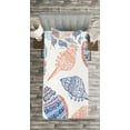 thumbnail image 3 of Ambesonne Seashell Quilted Bedspread Set 2 Pcs, Maritime Sealife Sea, Twin Size, Blue White Pale Orange, 3 of 3