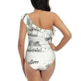 thumbnail image 6 of Yiaed Summer Vacation Scene With Camping Van Print Women One Piece Swimsuits Tummy Control One Shoulder Bathing Suits Pattern Ruffle Swimwear-Medium, 6 of 8