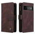 thumbnail image 2 of Feishell for Google Pixel 6 Pro 6.7 inch Zipper Wallet Case with Wrist Strap & Shoulder Strap,Premium PU Leather Magnetic Clasp Flip Holder Card Slots Crossbody Phone Case for Women Men,Brown, 2 of 18