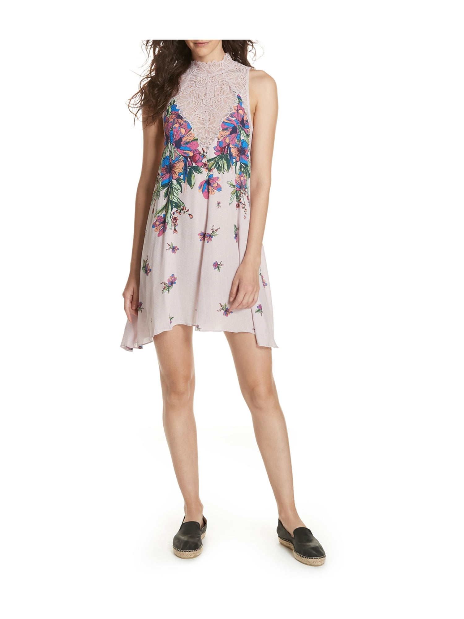 Free People Womens Marsha Lace Slip Dress ecrucombo S