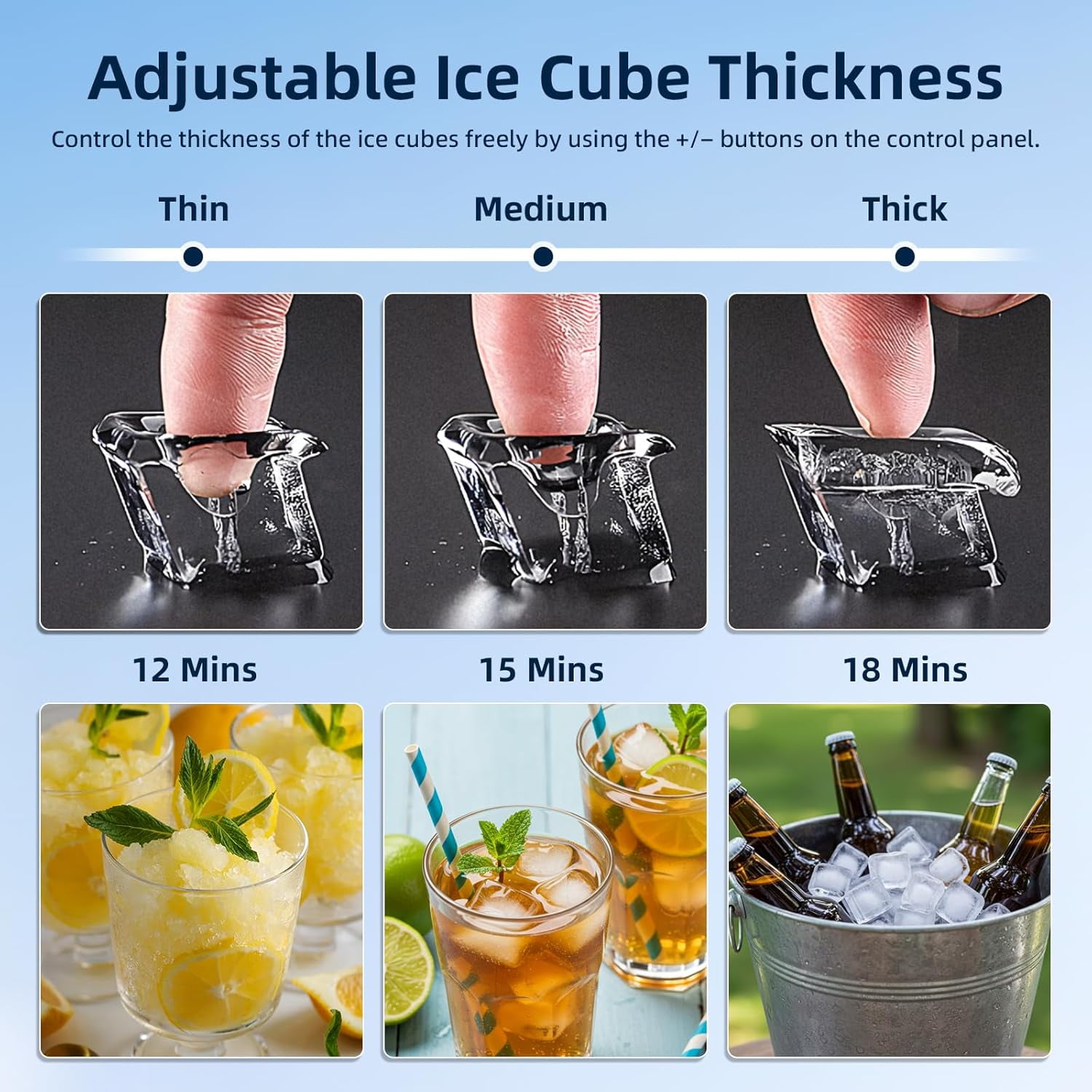 Commercial Ice Maker Machine,66Lbs/24H with 8Lbs Ice Storage Capacity,Stainless Steel Bulit-in Undercounter Freestanding Cube Ice Maker,Self-Cleaning,for Compact Cafe,Bar,Home Kitchen