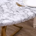 thumbnail image 2 of Clear Round Vinyl Fitted Tablecloth Elastic Edge Plastic Table Cloth Thicken .mm Tablecover for Patio/Dinning Fits - Tables, 2 of 9