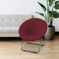 thumbnail image 5 of kowaku Round Saucer Chair Cover Moon Chair Slipcover Removable Dustproof Replacement Seat Protector Only for Home Living Room, Hotel Dark Red, 5 of 9