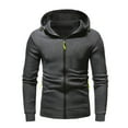 thumbnail image 3 of XIAONU Mens Hoodies Long Sleeve Zippered Open Front Hooded Sweatshirt With Pockets Winter Fleece Lined Warm Hooded Jacket, 3 of 3