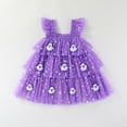 thumbnail image 2 of RFQWOVSR Girls Halloween Flutter Sleeve Tiered Dress Pumpkin Print Party Gown 2-3 Years, 2 of 5