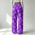 thumbnail image 6 of Trgacdwlo Halloween Pajama Pants Fuzzy Spooky Season Wide Leg Womens Flannel Pajama Pants Elastic Waist Winter Cozy Warm Lounge Pants Women, 6 of 6