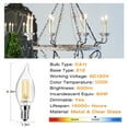 thumbnail image 6 of DAYBETTER Chandelier Light Bulbs, Candelabra Light Bulbs 60W Equivalent E12 LED Bulb Dimmable LED Light Bulbs 5000K Daylight 5.5W 600LM Flame Light Bulbs Tip Vintage CA11 Candle Light Bulbs, 5 Pack, 6 of 6