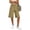 Brown#04, variant on Amzcrzy Shorts for Women with Pockets Trendy Side Split Knee Length Womens Shorts Comfortable Elastic Waist Linen Shorts Versatile Casual Loose Solid Color Summer Outfits S