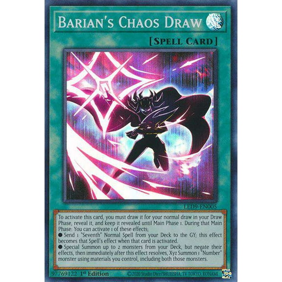 YuGiOh Legendary Duelists Duels From The Deep Super Rare Barian's Chaos Draw LED9-EN005