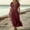 Wine, variant on SMihono Linen Dresses for Women 2025 Trendy Casual V Neck Long Maxi Dress Flowy Summer Sundresses Beach Vacation Clothes Coffee XXXXL