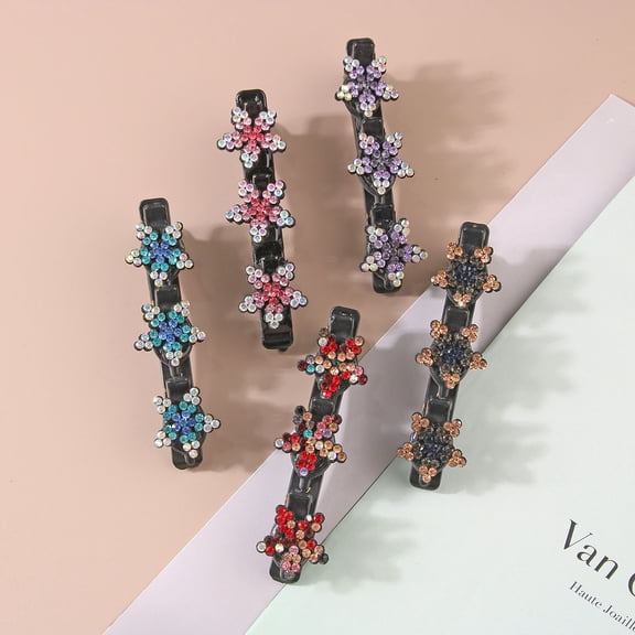 Viflosae Hair Clips for Women 1PCS Hair Clips with Sparkling Crystal Stones Braideds Rhinestone Hair Clips for Women and Girls Shiny Rhinestone Hair Clip Light Braideds Hair Clips