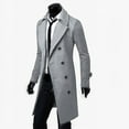 thumbnail image 2 of KIHOUT Deals Men's Long Sleeve Slim Fit Overcoat Jacket Trench Coat Business Outwear, 2 of 9