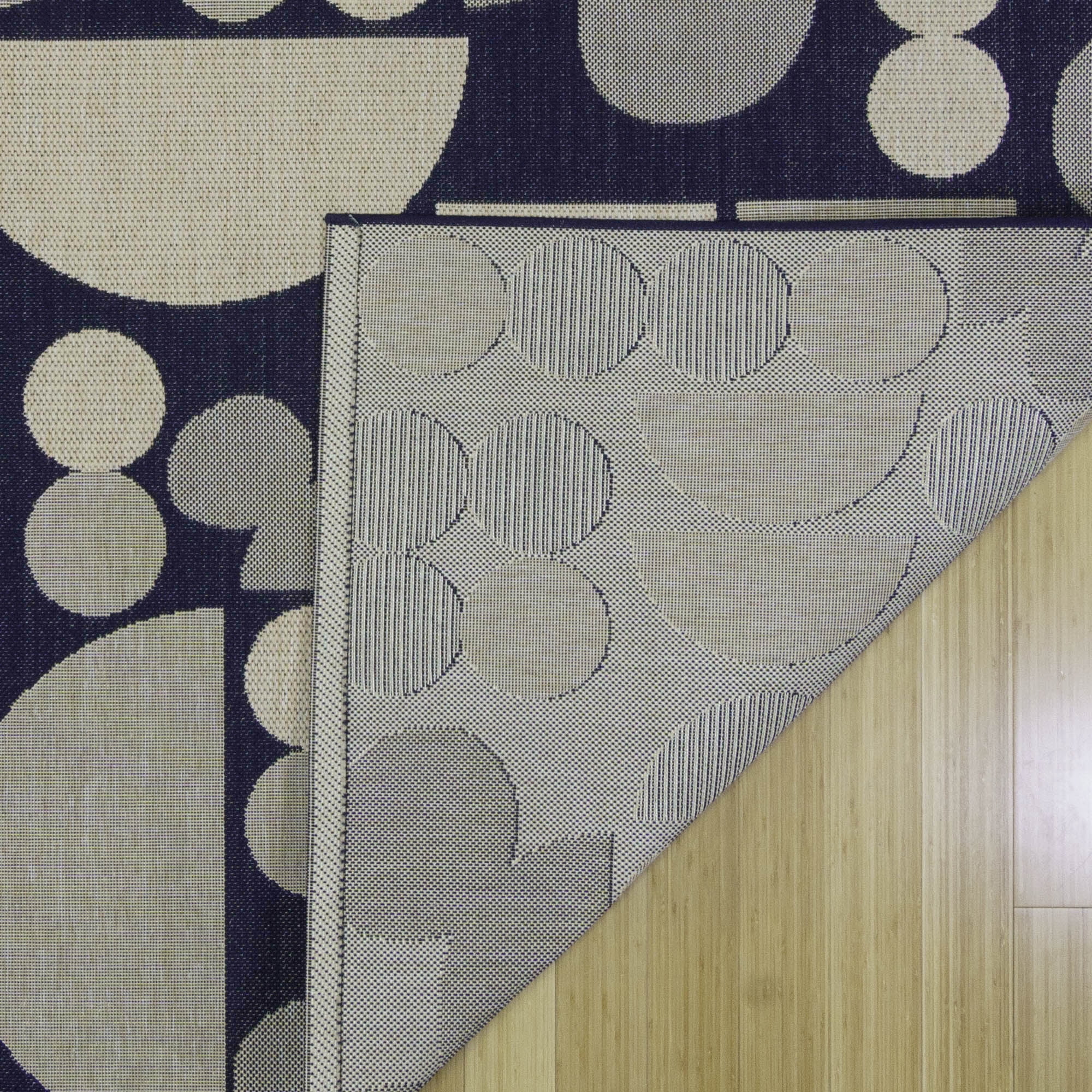 Disney Outdoor Mickey Mouse Spheres Modern Geometric Navy Area Rug, 9x13