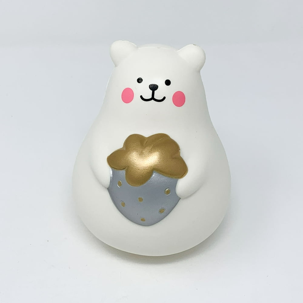 IBloom Marshmallow Bear Squishy Mr White Gold and Silver
