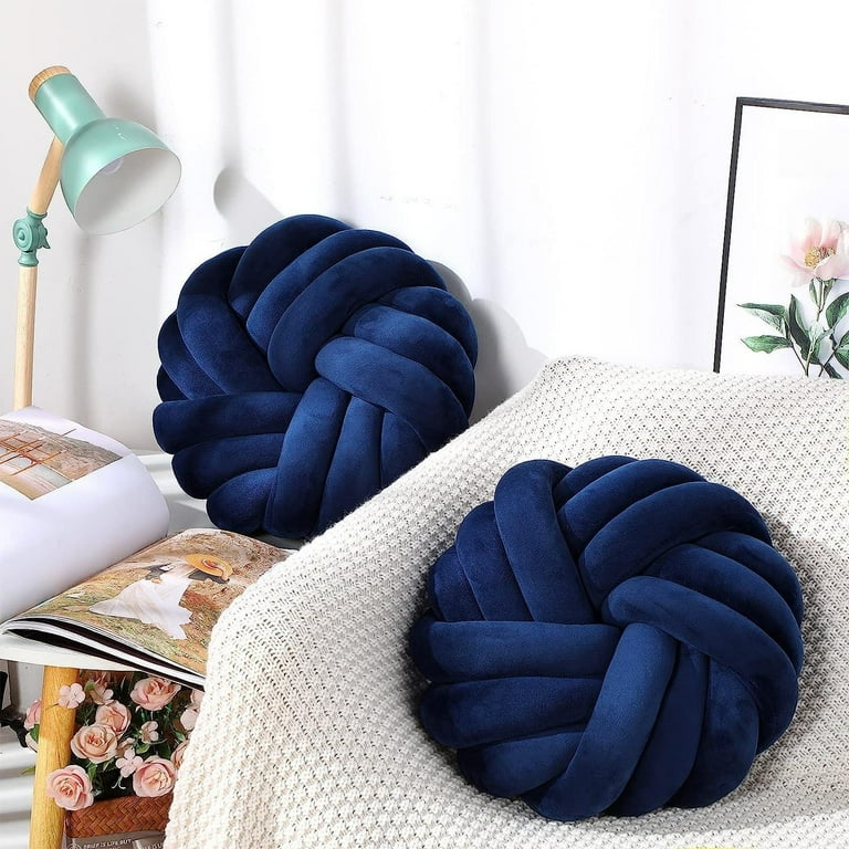 Blue hotsell knot pillow