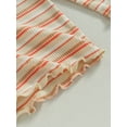 thumbnail image 6 of Toddler Baby Girl Shirt Casual Stripe Print Lettuce Trim Long Sleeve Tops Cute Pullovers, 6 of 7